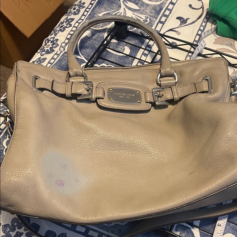 Michael Kors Taupe Leather Satchel